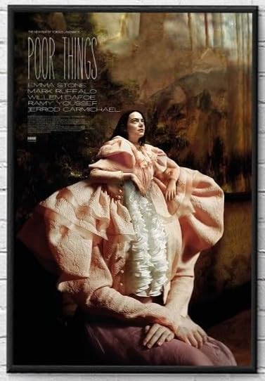 非売品 哀れなるものたち　アメリカ映画館用両面ポスター　　Poor Things Amazon.co.jp: 【フレーム付-黒-】 映画ポスター 哀れなるものたち
